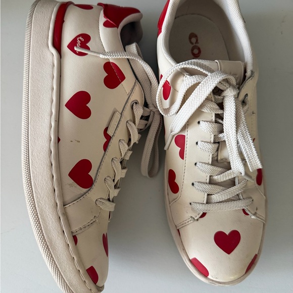 Coach Sneakers with Red Hearts - Picture 2 of 4